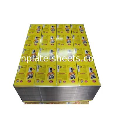 Yüksek Güçlü T3 T4 T5 Baskılı Teneke Çelik Yaprak 512mm-1100mm Genişlik