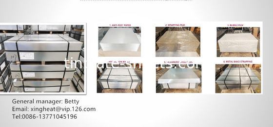 1.1/1.1-5.6/5.6 ve Yüzey Dönüşümüyle BA Annealed Tinplate Sheets Bright Stone Silver Matt