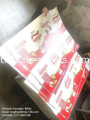 Farklı uygulamalar için mükemmel parlak/taş/gümüş/mat finişli özelleştirilebilir teneke levhalar