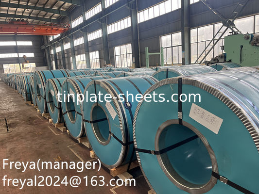 Tinplate taş bitirme Tin kaplama 2.0/2.0 1.1/1.1 Tinplate Mill Fabrikası Üretici T2.5 T3 T4 T5 DR8 DR9
