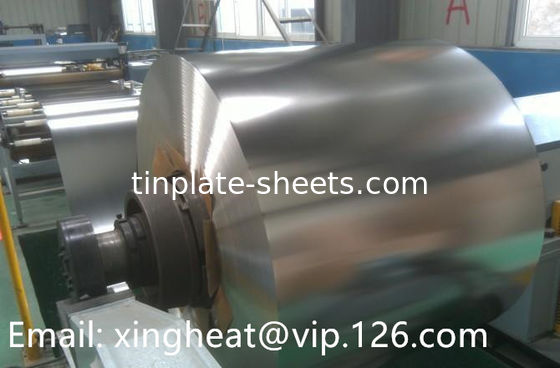 MR / SPCC Çeşitli Uygulamalar İçin Tinplate Bobini 0.15-0.49mm Kalınlığı 600-986mm Genişliği 4-8MT/Koil JIS G3303/EN10202/ASTM624 Standartı