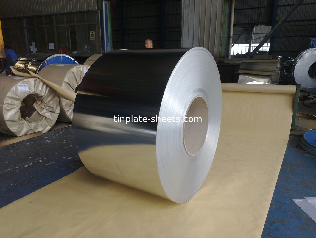 Genişliği 512-986mm Baştanımlı elektrolitik teneke bobin teneke kaplama 2.8/2.8 T5 DR8 TS260 TH520