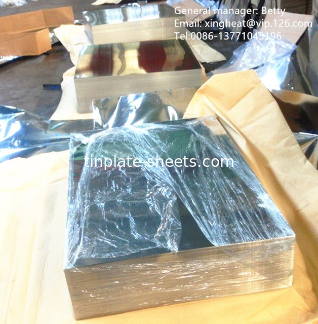 Gold Vanish Laked Tinplate Renkli 600mm-986mm Genişliği Gıda Paketleri / Kimyasal Konserveler için