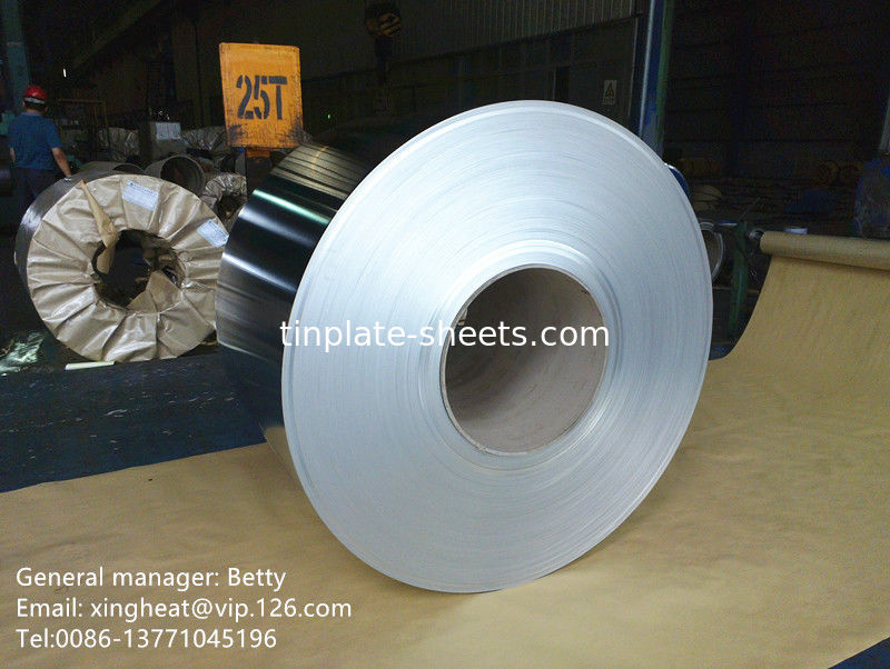 3-8 ton teneke olmayan çelik bobin JIS G3303 Standart Taş yüzeyi Bitirilmiş T3 T4 T5Temper
