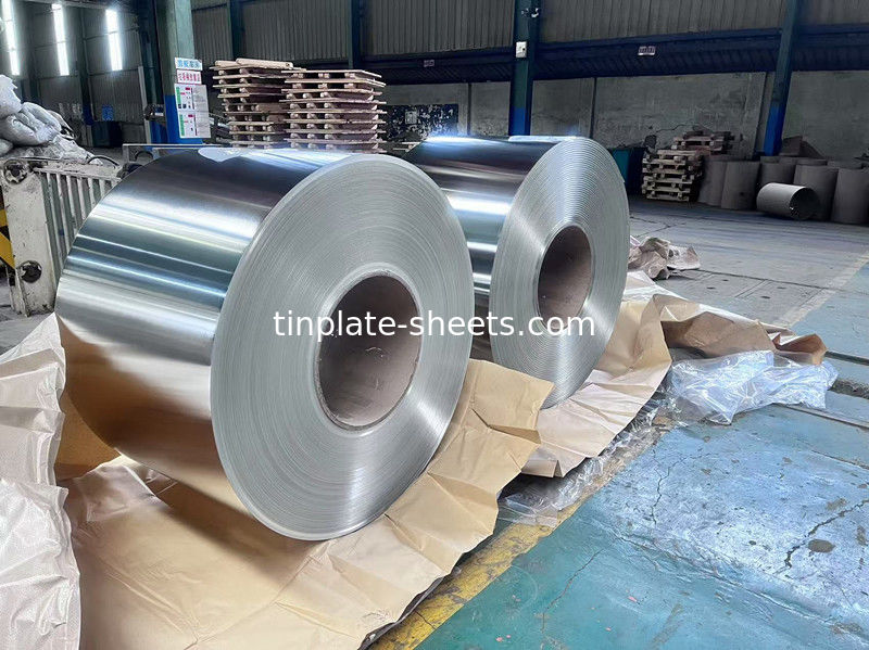 Tinplate Coil Tinplate Sheet 0.15-0.49mm 600mm-986mm 4MT-8MT bobin başına T2-T5 DR8-DR9 BA 1.1/1.1-5.6/5.6 Parlak/Taş/Gümüş/Mat