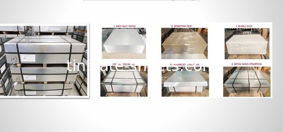 Paketleme kutuları için teneke levhalar kimyasal kutular JIS G3303 Standart T3 T4 DR8 STONE FINISH Elektrolitik teneke levhalar